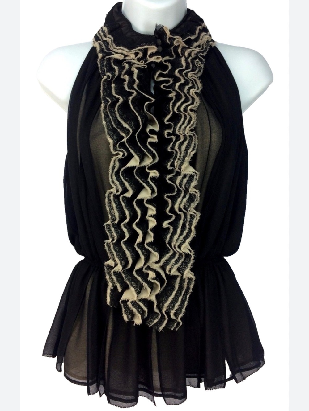 Robert Rodriguez Neiman Marcus Target Ruffle Blouse Black XL